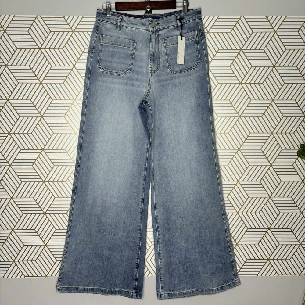 New Habitual Wide Leg Jeans 8/29 Patch Pocket Flare Denim Trousers High Rise